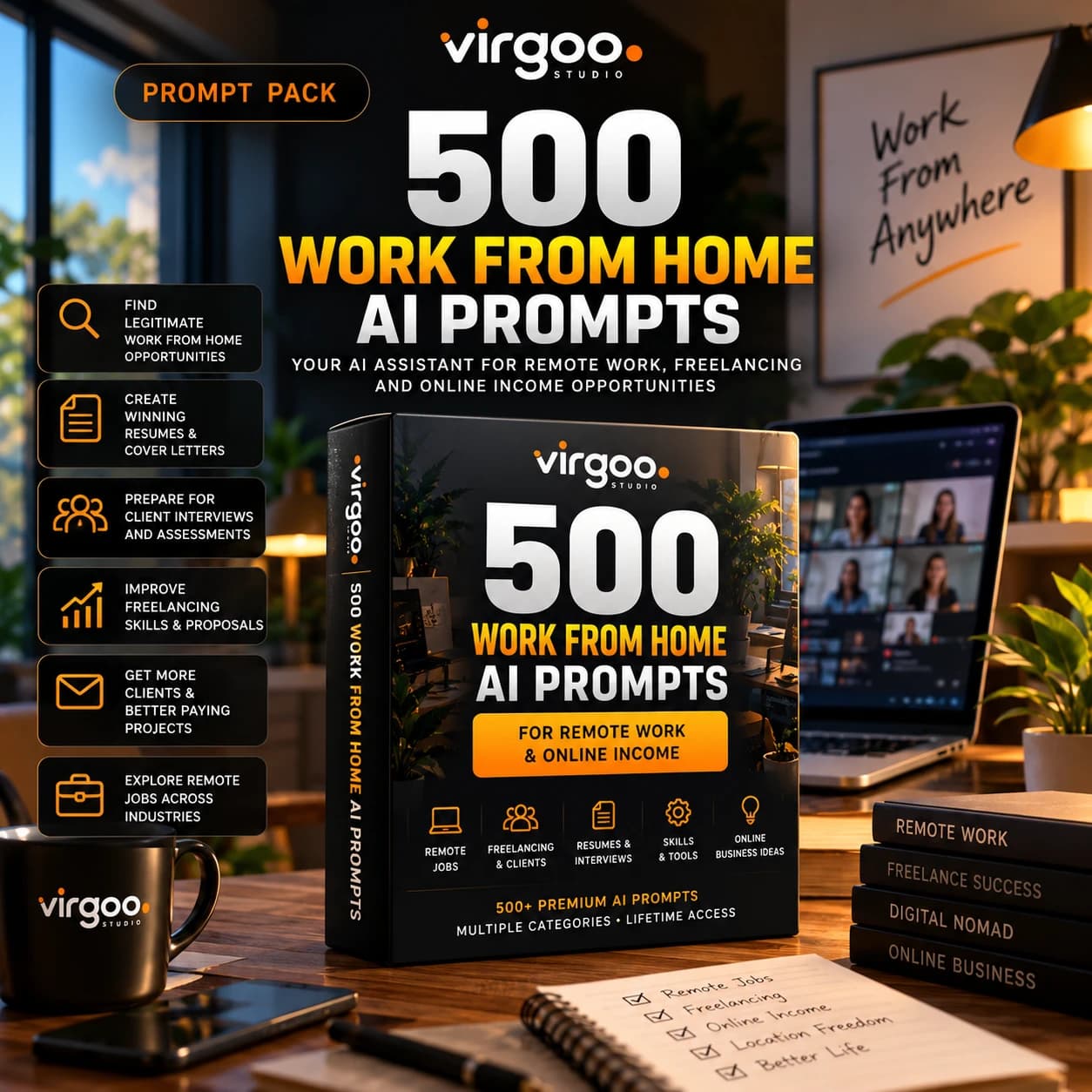 500 Work From Home Starter AI Prompts