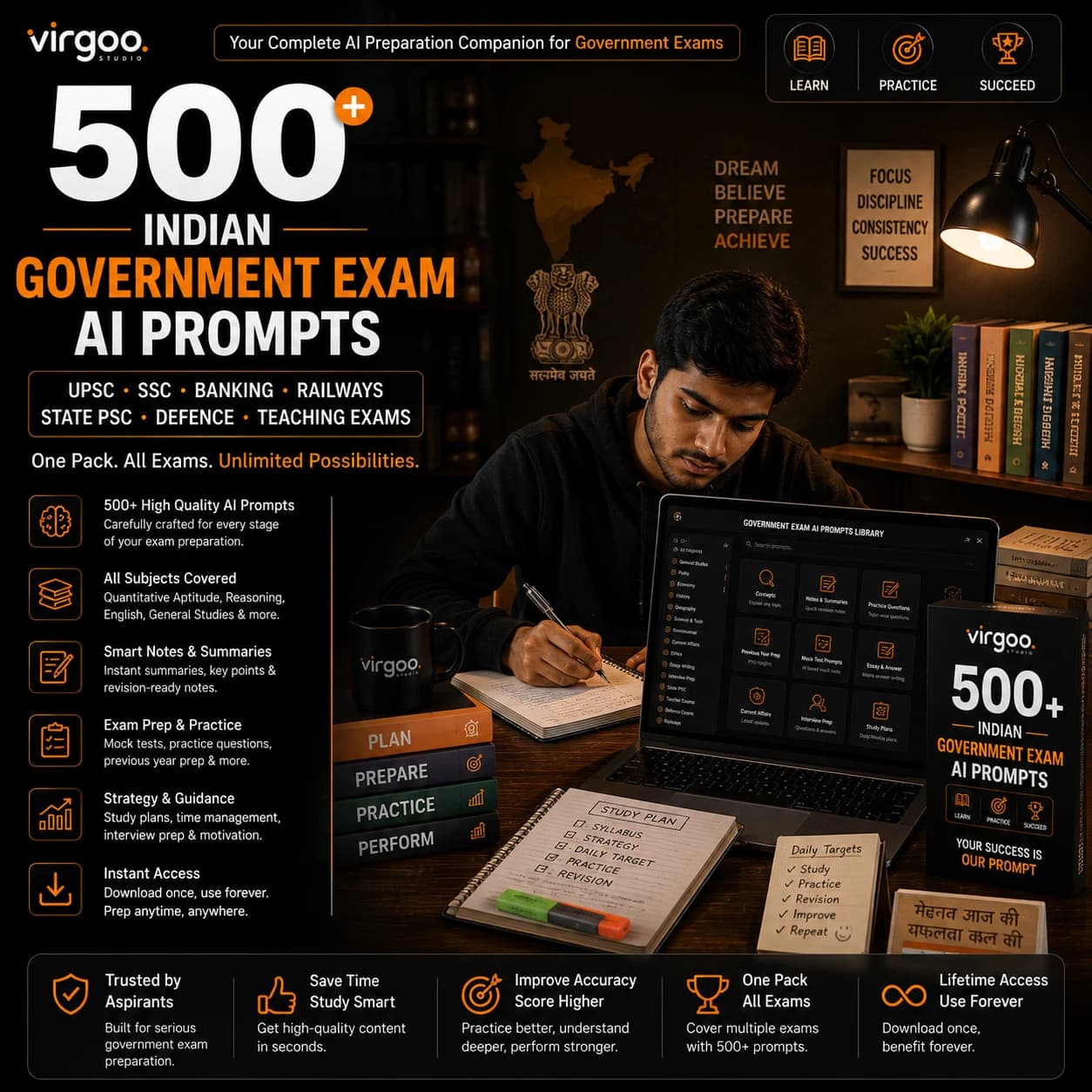 500 Indian Government Exam Prep AI Prompts