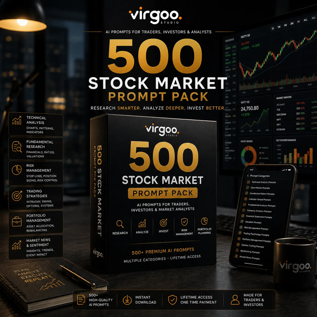 500 Stock Market Prompt Pack