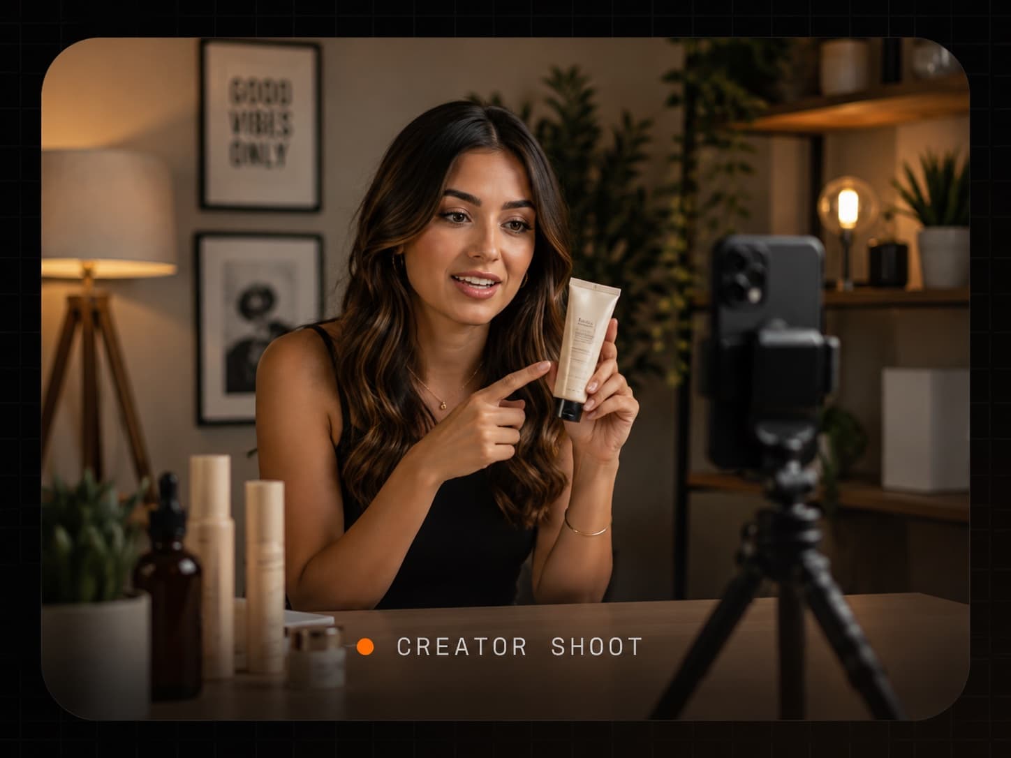 Creator filming a UGC video ad